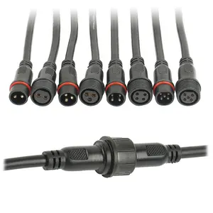 Gragic 2Pin 3Pin 4Pin 5Pin Copper LED Connector Cable Waterproof Dustproof IP65 Male Female Extension Cables