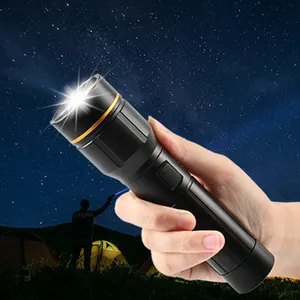 P50 USB 18650 Zoom Biểu Tượng Tùy Chỉnh Torch Đèn Pin Cao Lumens 100000 Công Suất Cao LED Siêu Sáng Mạnh Mẽ Có Thể Sạc Lại Đèn Pin