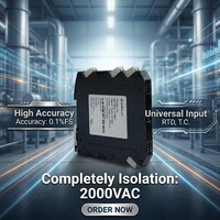 Transmitter Suhu Universal Terisolasi Plastik MSC80T-LP untuk Pemasangan di Rel DIN, Akurasi 0.1%FS, Daya Loop 4-20mA