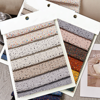 Tissu en polyester suédé de luxe avec motif de points de couleur, anti-moisissure, résistant à l'abrasion, poids moyen pour les housses de canapé, les coussins