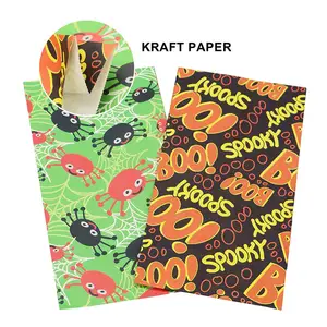 New Arrival 2024 Gift Decoration Party Favor Biscuits Candies Goody Trick Or Treat Halloween Paper Bag For Candy