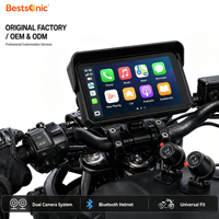 Pantalla de navegación inalámbrica Bestsonic de 6 pulgadas con conexión automática para iPhone y Android. Disfruta de mapas, música, llamadas. Pantalla impermeable para ciclismo.