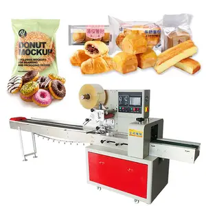 Automatic pillow type donut cake bread packing machine four side sealing mask packing machine