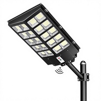 Vente flash : lampadaire solaire LED IP67, matériau ABS+aluminium, télécommande, capteur de lumière, 100/200/300W, 12 heures d'autonomie, utilisation routière