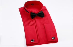 2024 camicia da uomo smoking Regular Fit Plus Size gemelli francesi manica lunga camicia di lusso per festa di nozze - Product Image 3