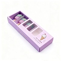 Boîte de sucettes glacées unique personnalisée Boîte d'emballage de crème glacée cadeau avec fenêtre séparée en PET Mini boîtes en papier alimentaire
