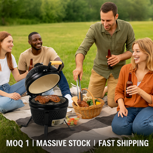 Grill <span class=keywords><strong>de</strong></span> barbecue pliable et réglable en céramique moderne <span class=keywords><strong>de</strong></span> qualité supérieure, avec <span class=keywords><strong>grille</strong></span> <span class=keywords><strong>de</strong></span> cuisson en zinc chromé et revêtement en poudre, idéal pour les pique-niques en jardin - Product Image 2