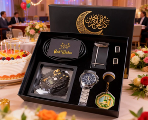 WP Exquisite 2026 Luxe Business Vaderdag Pasen Cadeauset Heren Rozenkrans Portemonnee Horloge Zonnebril Sleutelhanger Pen Feestdagen Papier - Product Image 4