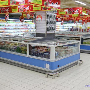 Congélateur coffre commercial Vitrine îlot supérieur en verre Congélateur îlot <span class=keywords><strong>combiné</strong></span> - Product Image 5