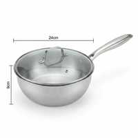 Olla Multifuncional de Tres Capas de Acero Inoxidable, Wok y Olla para Sopa con Vaporera, Apta para Chefs y Familias