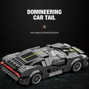 Reobrix 685 Nouvelle Supercar Noire Bugatti La Voiture Noire, Modèle de Voiture, Jouet de Collection pour Enfants, Cadeaux Idéaux, Ensembles de Blocs de Construction - Product Image 4