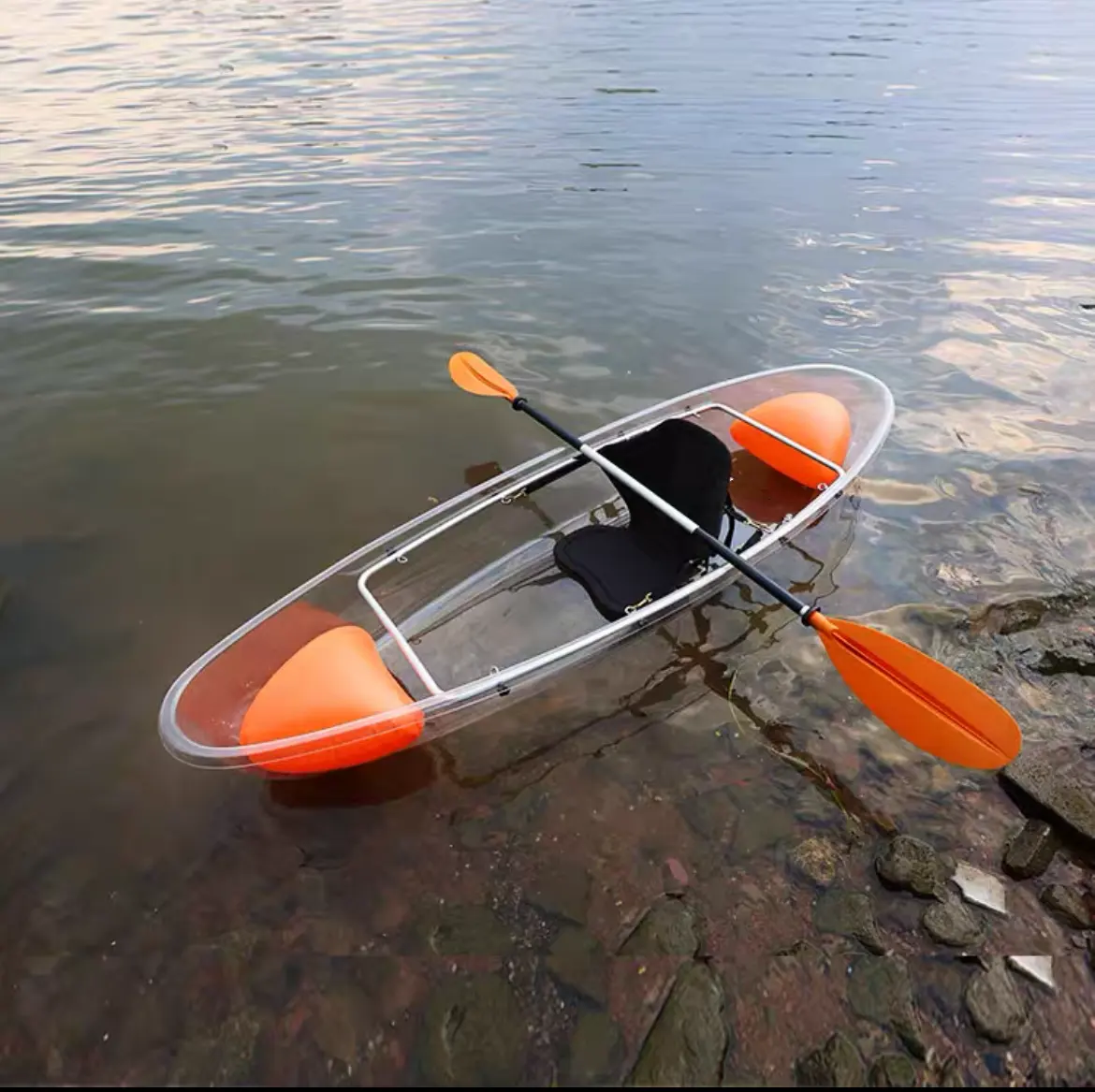 Remos de alta calidad para kayak, botes de remos transparentes de una/doble/tres piezas, pala de cristal, canoa, kayak transparente para turismo