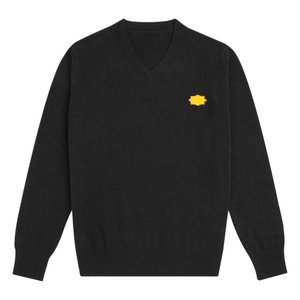 Bán buôn mới thời trang của phụ nữ dệt kim v-cổ Áo len cho mùa thu và mùa đông tùy chỉnh Thêu Logo dệt kim chui đầu - Product Image 1