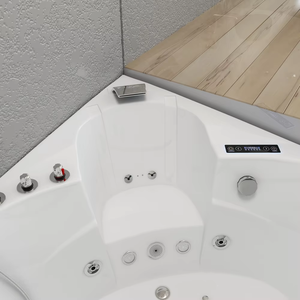 Jacuzzi de Esquina, Bañera de Hidromasaje Cómoda, Bañera de Acrílico con Masaje, Precio Económico, Baño para Dos Personas, Moderno, Colorido, con Luz - Product Image 5