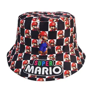 หมวกกีฬา Mario Bros Luigi waluigi หมวกเบสบอลปักลายอะนิเมะ