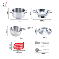 Ensemble de cuisine Chengji 7 pièces, jouet de cuisine, jeu de vaisselle, jeu de rôle, maison, jouet en acier inoxydable pour enfants