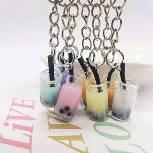 Llavero Creativo de Té con Leche y Perlas al por Mayor, Lindo Colgante de Resina con Mini Taza de Bebida, Decoración Colgante para Bebidas, Regalo para Niñas y Adolescentes - Product Image 2