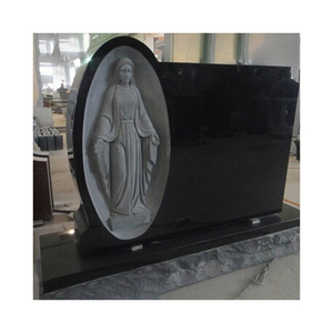 Роскошный надгробие Дева Мария, абсолютно черный гранитный памятник, камень для кладбища - Product Image 2