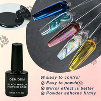 Hema TPO Free No-Wipe Soak Off LED UV Gel Vernis à Ongles Noir Brillant Effet Miroir Poudre Top Base