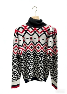 Suéter Fairisle para Mujer OEM/ODM, Manga Larga, Cuello Alto - Product Image 2
