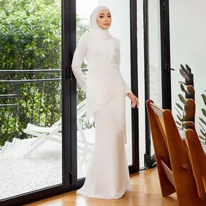 Ultimo stile etnico musulmano abito da donna alla moda Baju Kurung all'ingrosso Abaya panno morbido