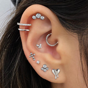 Implantaat Kwaliteit Titanium Kralen Top Intern Schroefdraad Platte Achterkant Stud Labret Helix Schelp Piercing Sieraden - Product Image 3