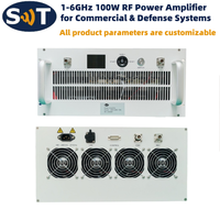 Amplificateur de puissance RF de qualité défense, 1-6 GHz, 100 W, gain de 50 dB, haute densité de puissance, pour systèmes commerciaux et de défense