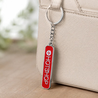 Porte-clés personnalisé avec logo du fabricant, en alliage de zinc rectangulaire plaqué argent émaillé, pour cadeau promotionnel d'entreprise