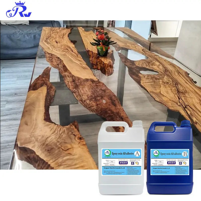 Alta qualidade Resina Epóxi Crystal Clear Epoxy AB Cola Deep Pour Epoxy Resina 3:1 Resina Epóxi para River Table Fundição Profunda