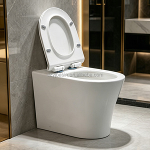 Weißes Glänzendes Minimalistisches Wand-<span class=keywords><strong>WC</strong></span> Randlos Spülrandlos Freistehend für Moderne Badezimmer - Product Image 3