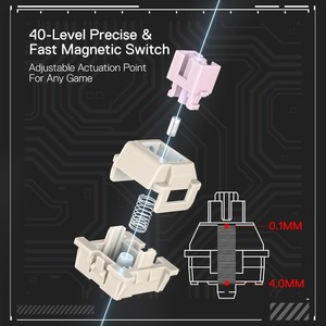 Bàn phím chơi game công tắc từ kích hoạt nhanh K617 68 phím truyền động siêu nhanh 8 K Hz Tốc độ bỏ phiếu có dây Bàn phím cơ - Product Image 3