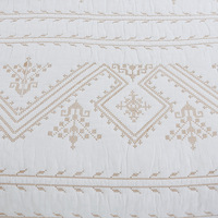 Ensemble de literie de luxe en coton lavé réversible brodé pour lit king-size, blanc, 3 pièces, pour toutes les saisons, 300 fils