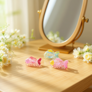 Pinza para el pelo con forma de garra de pez de 8 cm, colorida, para mujeres y niñas - Product Image 2