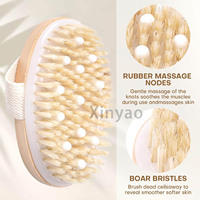 Brosse corporelle exfoliante à poils doux naturels avec nœuds de massage pour drainage lymphatique et gommage, personnalisable avec logo