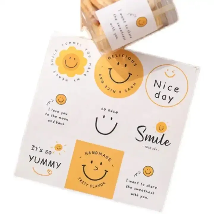 Stickers custom decoration smiley face bag sticker cake expression Instagram stickers cute wind packaging