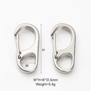 คาราไบเนอร์ขนาดเล็ก21มม. ทำจากสแตนเลสตะขอสปริงเล็กพวงกุญแจคาราไบเนอร์ขนาดเล็กสำหรับพาราคอร์ด - Product Image 5