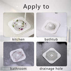 Crépine de vidange pliable tendance en silicone et plastique PP, forme carrée, écologique, pour éviers de cuisine et de salle de bain - Product Image 4
