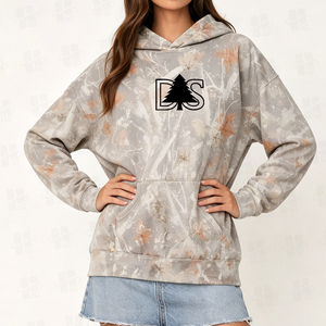 Custom High Quality Full Print Women Hooded Pullover Custom Logo Design Autumn Wear Oversized Tree Camo Hoodie Wholesale - Product Image 3