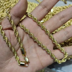 6mm Dicke Reine 18 Karat 18 Karat Gold Seil kette Au750 Halbfertige Ketten Schmuck DIY Halskette Armband Ohrring Zubehör Kette