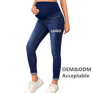 Taille haute réglable <span class=keywords><strong>grossesse</strong></span> maigre Jean <span class=keywords><strong>Legging</strong></span> pantalon vêtements de maternité pour femmes Stretch maternité pantalon - Product Image 1
