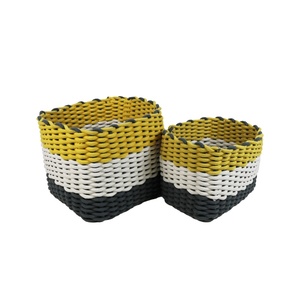 Foldable toy storage box laundry storage basket hand woven cotton rope home storage and organization