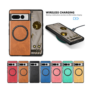 Funda de teléfono de color sólido de negocios de carga inalámbrica magnética de cuero para Google <span class=keywords><strong>pixel</strong></span> 7/8 Pro funda de teléfono Delgada funda de silicona suave - Product Image 1
