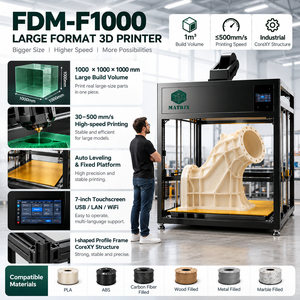 เครื่องพิมพ์ 3 มิติอุตสาหกรรมขนาดใหญ่ รุ่นใหม่ ขนาด 1000x1000x100 มม. พร้อมแท่นพิมพ์แบบให้ความร้อน PLA ปรับระดับอัตโนมัติ สำหรับงานพิมพ์แบบจำลองสถาปัตยกรรมและงานตกแต่ง - Product Image 1