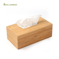 Support rectangulaire en bambou pour boîte à mouchoirs, pour salle de bain, table à manger, chambre, bureau, distributeur de mouchoirs en cube