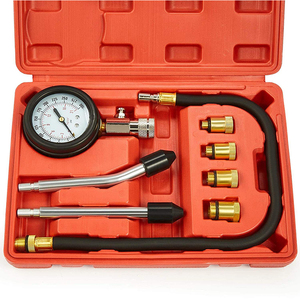 जिनीयू मोटर संपीड़न टेस्टर 8-टुकड़ा 0-300 psi सिलेंडर दबाव गेज सेट - Product Image 1