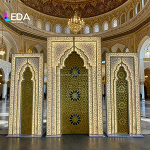 ฉากหลัง LED แบบโค้งสไตล์อินเดีย LEDA ดีไซน์แกะสลักหรูหราสง่างามสำหรับงานเลี้ยงฉลองมงคลสมรส - Product Image 1