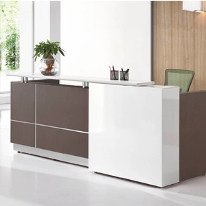 China Supply White Modern Wooden Reception <b>Desks</b> Counter Office Hotel Spa Beauty Salon Hotel Panel Reception <b>Desks</b> - Product Image 1