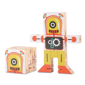 Jouets de transformation en <span class=keywords><strong>bois</strong></span>, figurines de robots, collection classique, cadeaux pour enfants, jouets éducatifs amusants pour enfants - Product Image 2