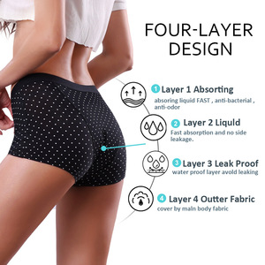 Maillots de bain menstruels grande taille 4 couches anti-fuites, culottes menstruelles sans coussinets, shorts de bain pour femmes XS-4XL - Product Image 3