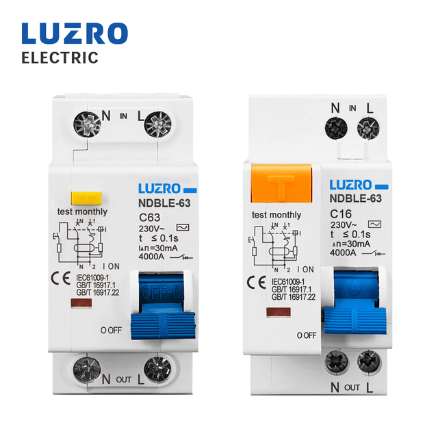 230V 1P + N Residual Current Circuit Breaker with Short-circuit Current Leakage protection RCBO MCB